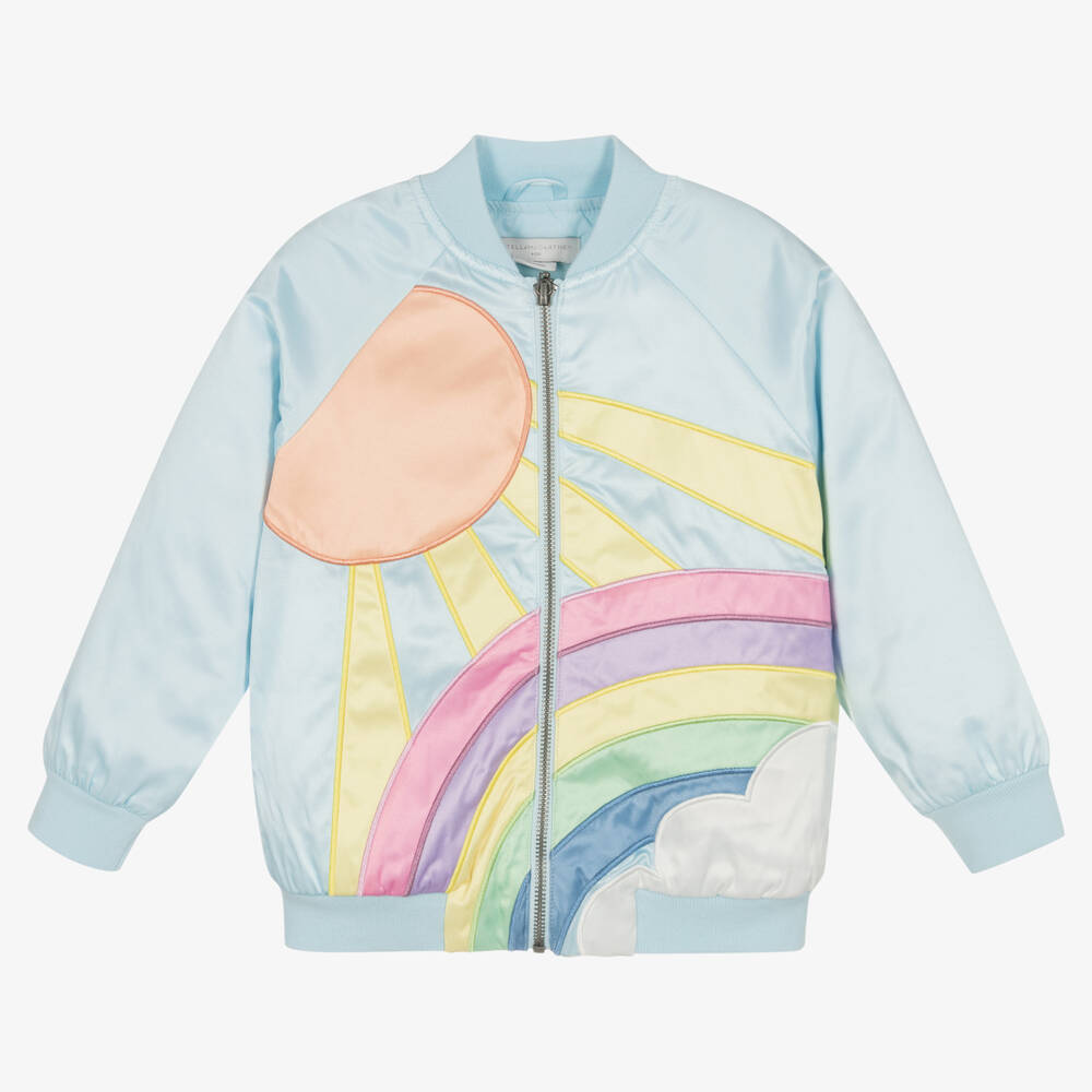 Stella McCartney Kids - Blaue Bomberjacke aus Satin (M) | Childrensalon