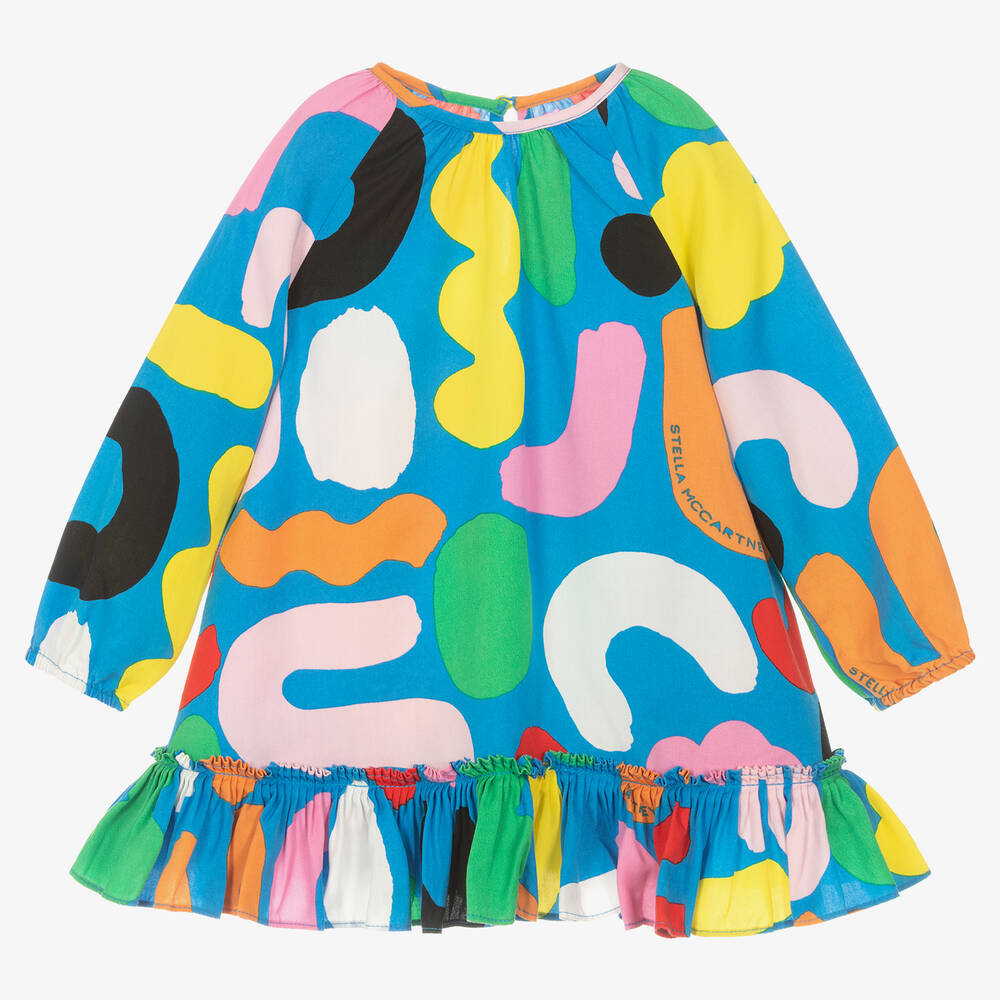 Stella McCartney Kids - Blaues Kleid mit Formen-Print (M) | Childrensalon