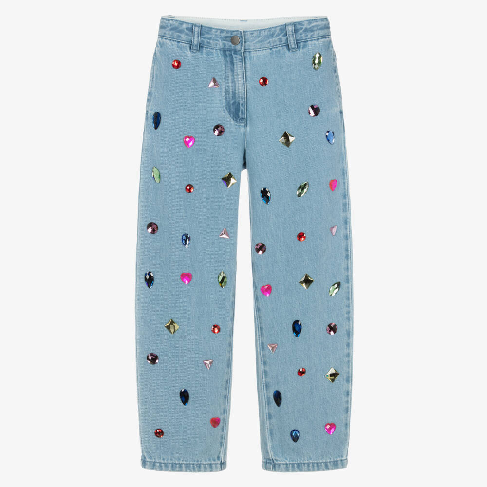Stella McCartney Kids-Джинсы синие с блестками для девочек | Childrensalon Outlet