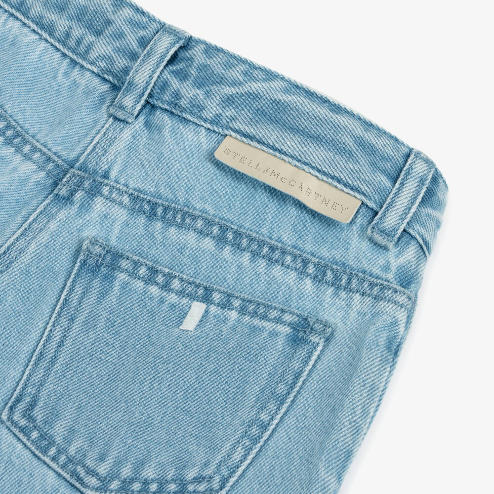 Stella McCartney Kids-Girls Blue Sparkle Denim Trousers | Childrensalon Outlet