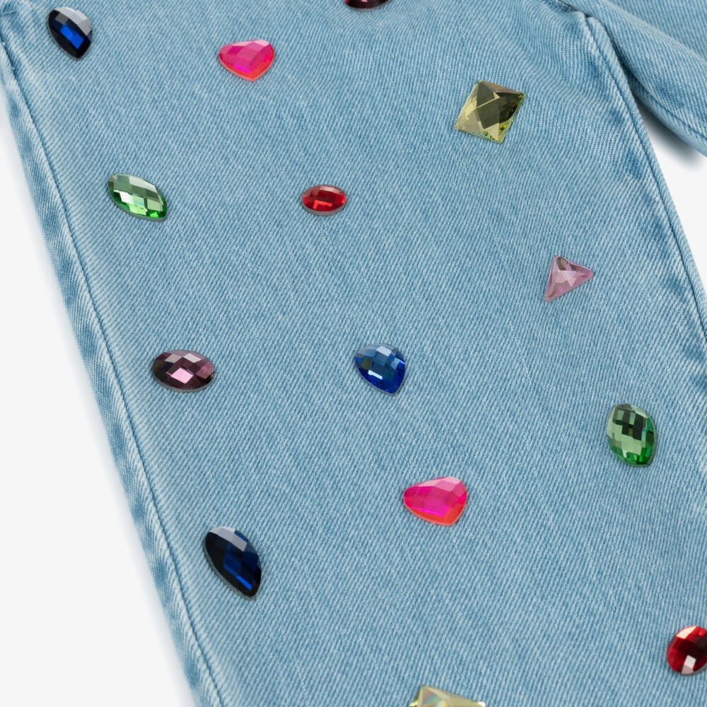 Stella McCartney Kids-Girls Blue Sparkle Denim Trousers | Childrensalon Outlet