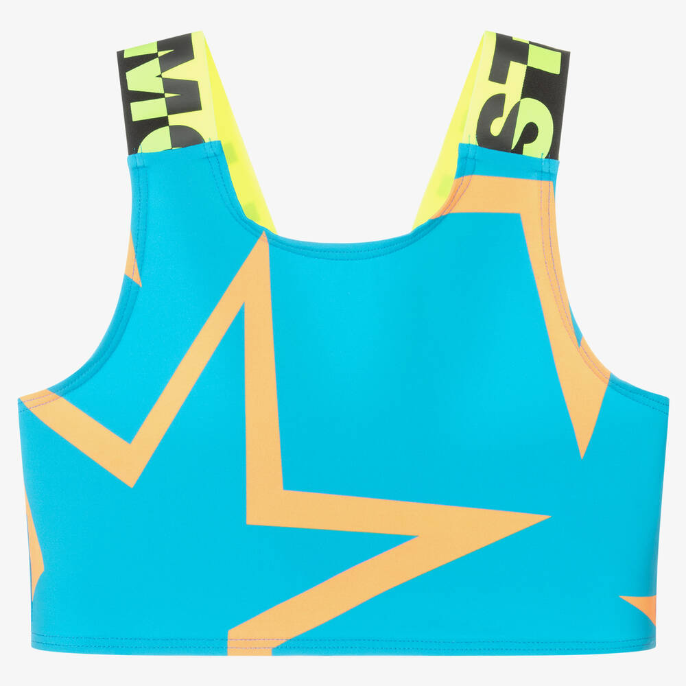 Stella McCartney Kids - Girls Blue Sports Crop Top | Childrensalon