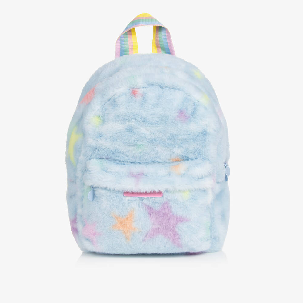 Stella McCartney Kids - Голубой рюкзак из искусственного меха со звездами (34см) | Childrensalon