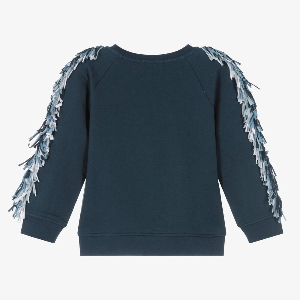 Stella McCartney Kids-سويتشيرت قطن لون أزرق للبنات | Childrensalon Outlet