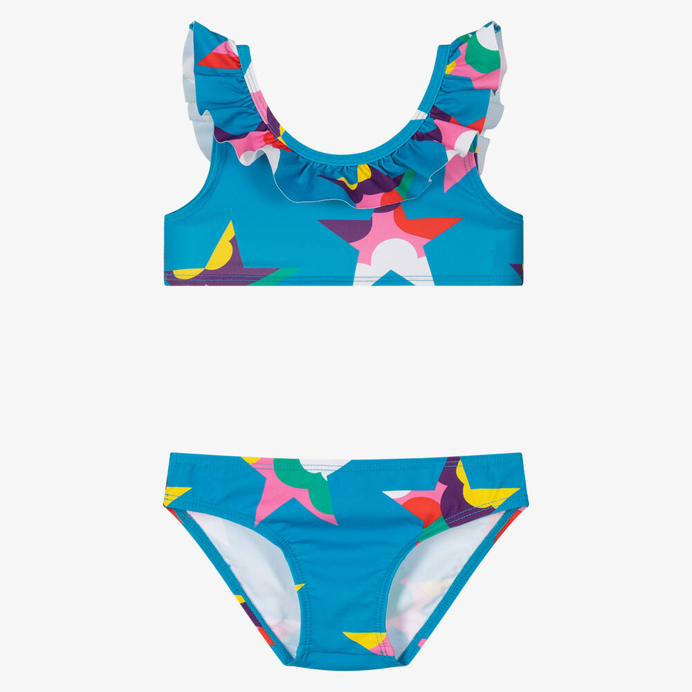 Stella McCartney Kids - Blauer Bikini mit Sternen (LSF 50+) | Childrensalon