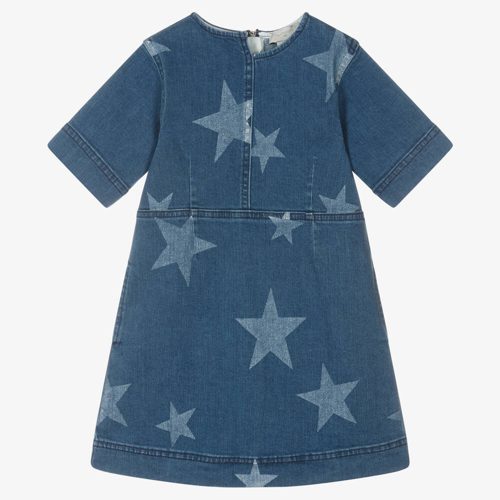 Stella McCartney Kids - Blaues Jeanskleid mit Stern-Print | Childrensalon