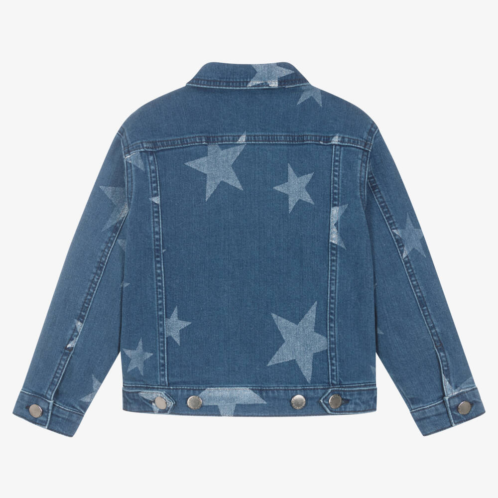 Stella McCartney Kids-Girls Blue Star Print Denim Jacket | Childrensalon Outlet