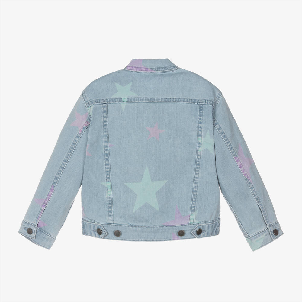 Stella McCartney Kids-Голубая джинсовая куртка со звездами для девочек | Childrensalon Outlet