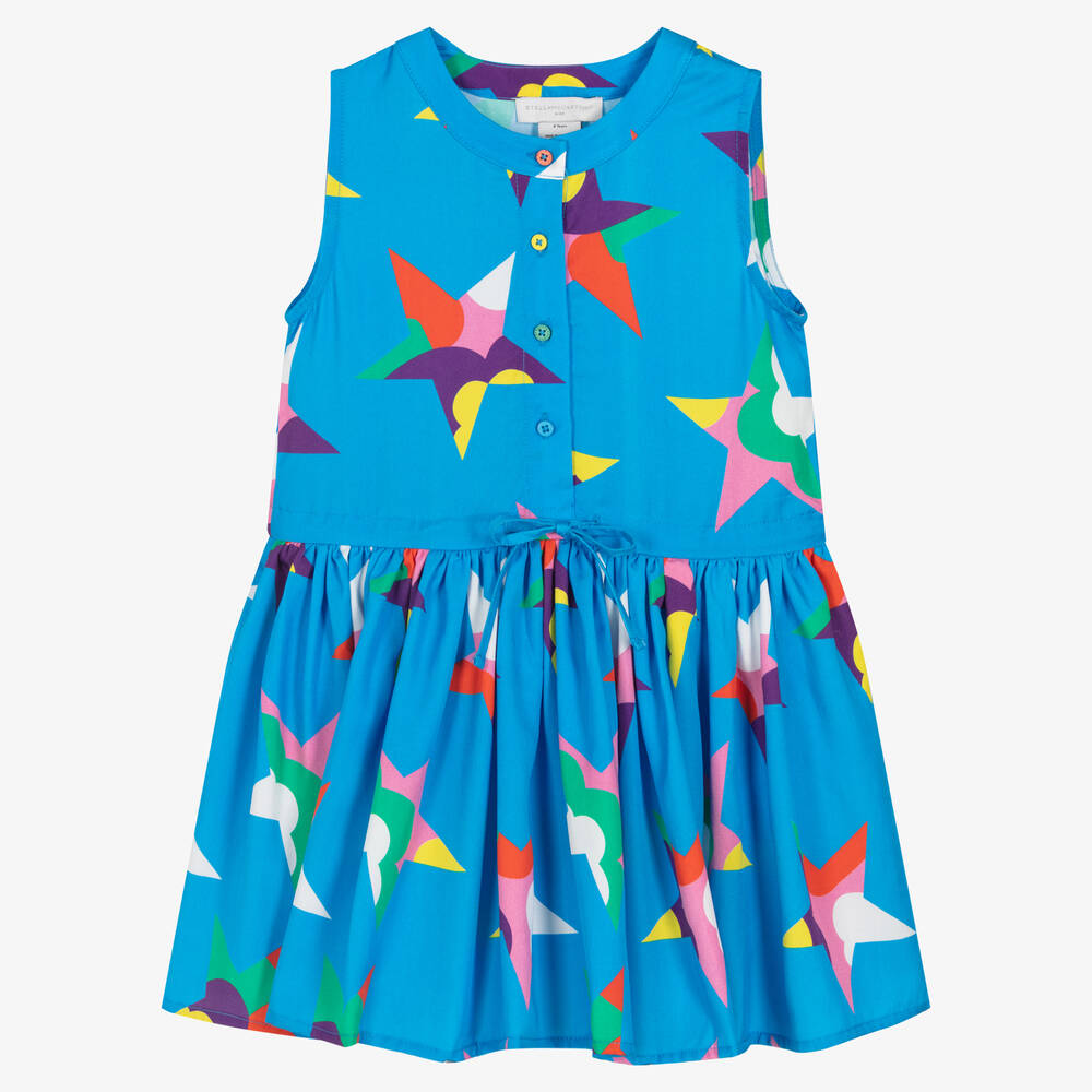 Stella McCartney Kids - Girls Blue Star Print Dress | Childrensalon
