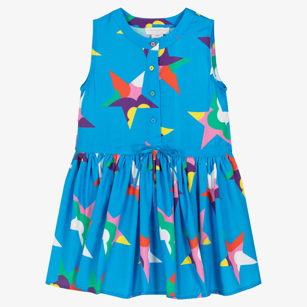 Stella McCartney Kids - فستان ليوسيل تويل لون أزرق | Childrensalon