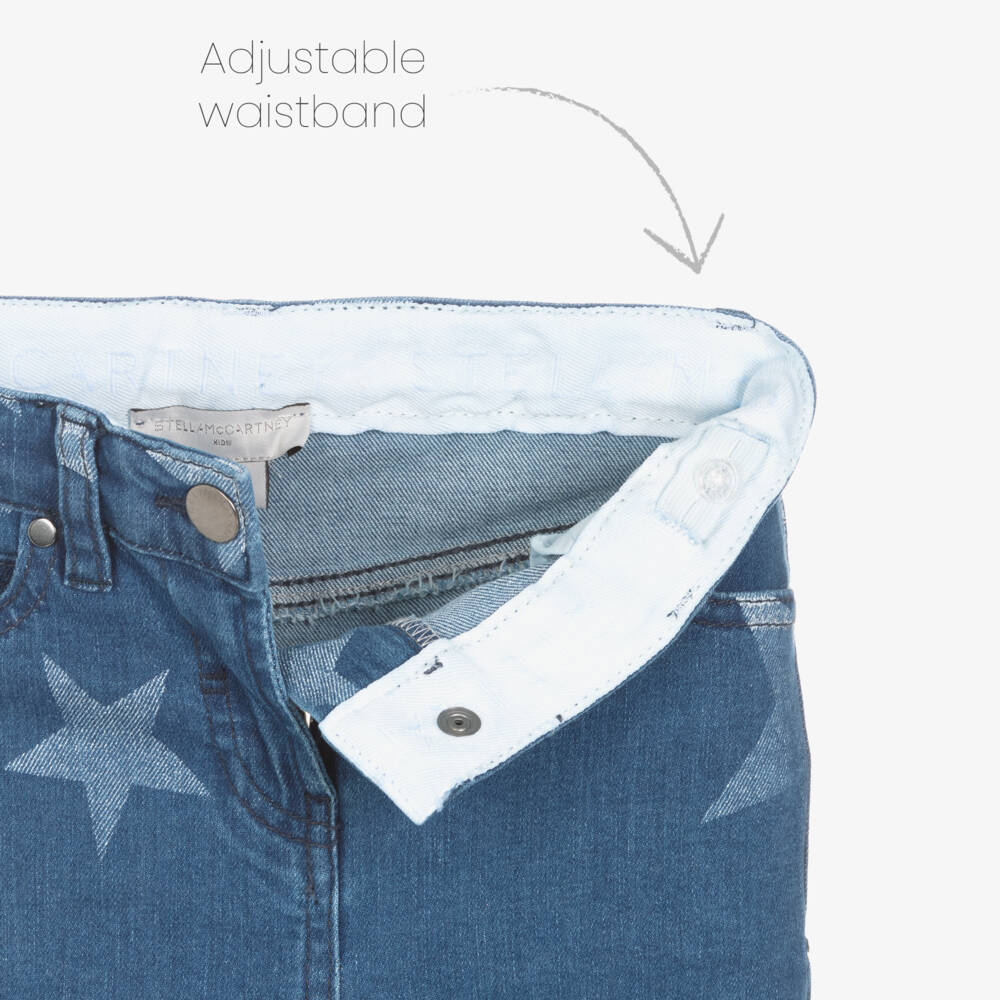Stella McCartney Kids-Girls Blue Star Print Skinny Jeans | Childrensalon Outlet