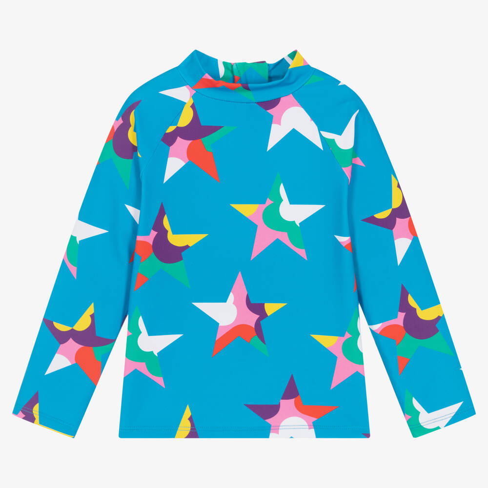 Stella McCartney Kids-Girls Blue Star Print Sun Top | Childrensalon Outlet
