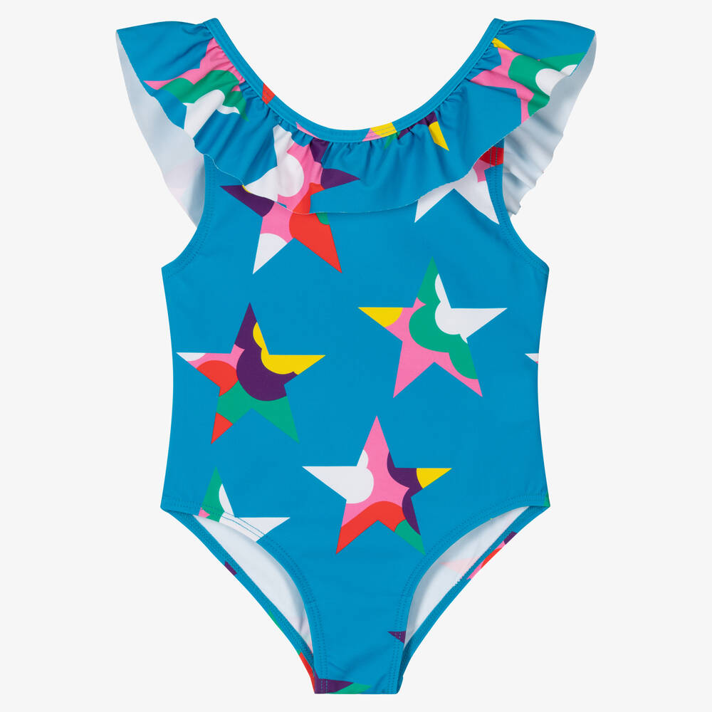 Stella McCartney Kids - مايّو لون أزرق للبنات (UPF50+) | Childrensalon