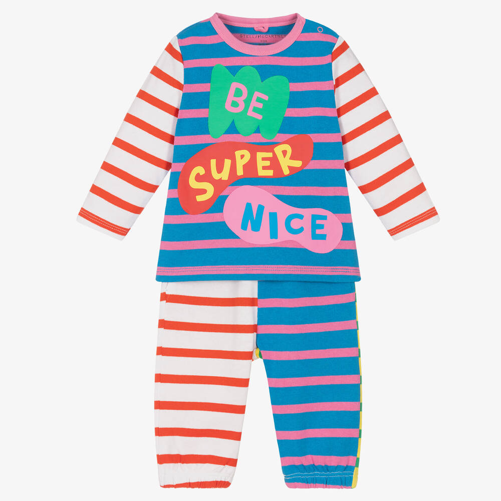 Stella McCartney Kids - Blaues Hosen-Set mit Streifen (M) | Childrensalon