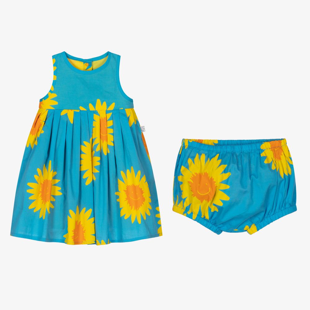 Stella McCartney Kids Girls Blue Sunflower Dress Set Childrensalon