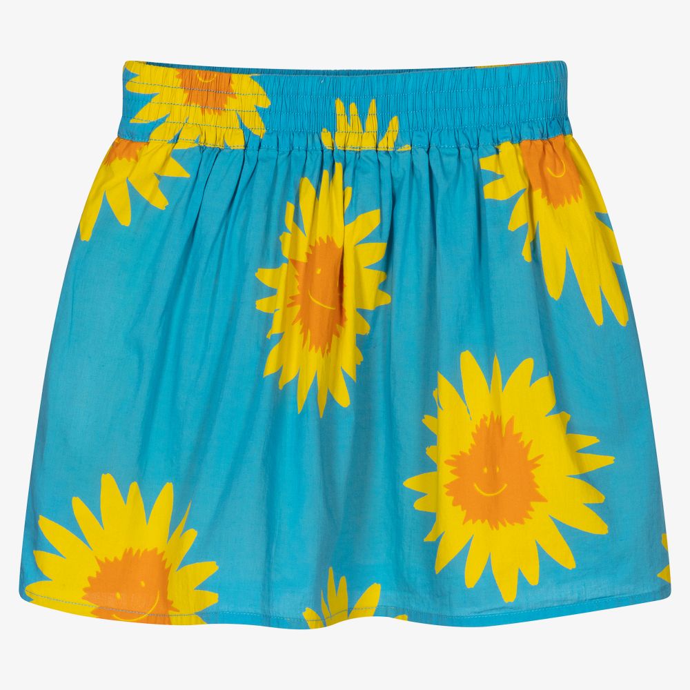 Stella McCartney Kids-Girls Blue Sunflower Skirt | Childrensalon Outlet
