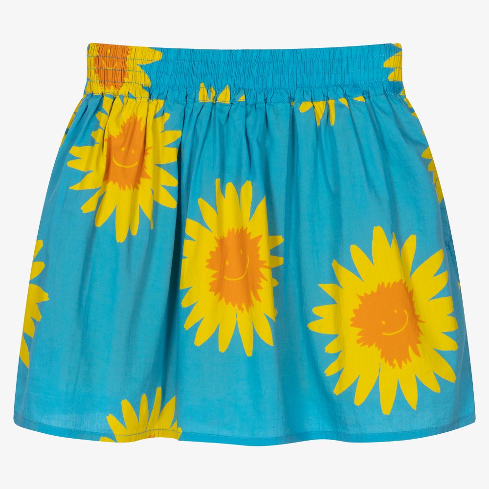 Stella McCartney Kids - Girls Blue Sunflower Skirt | Childrensalon
