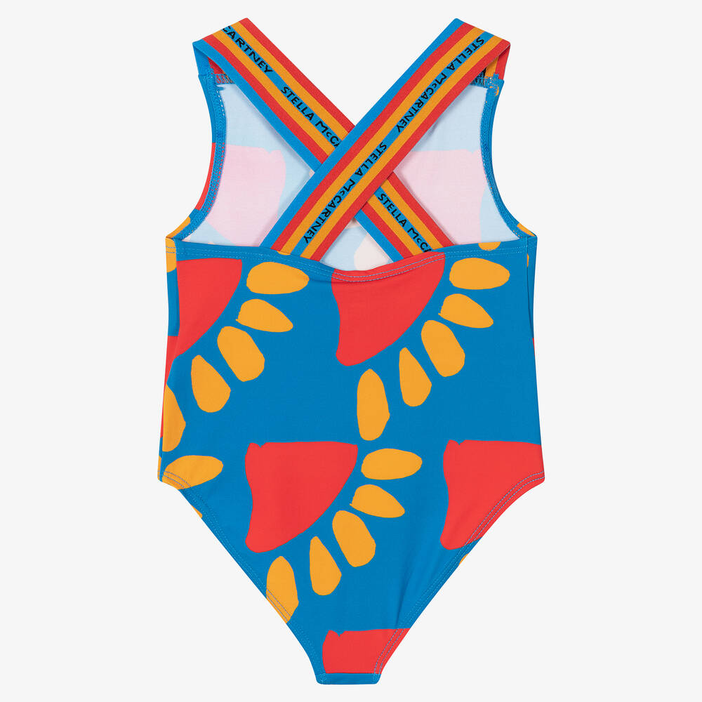 Stella McCartney Kids-Girls Blue Swimsuit (UPF50+) | Childrensalon Outlet