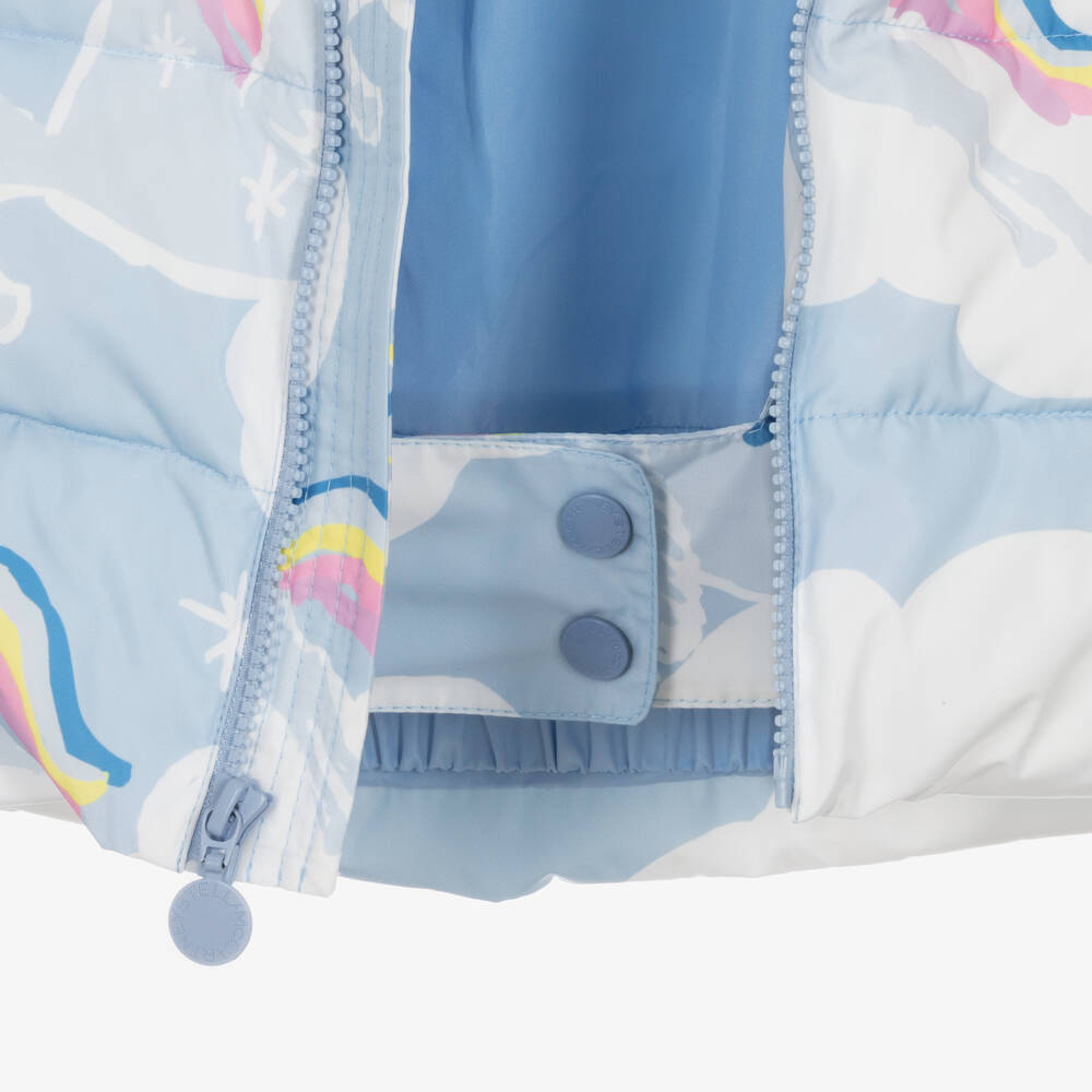 Stella McCartney Kids-جاكيت بافر هودي لون أزرق للبنات | Childrensalon Outlet