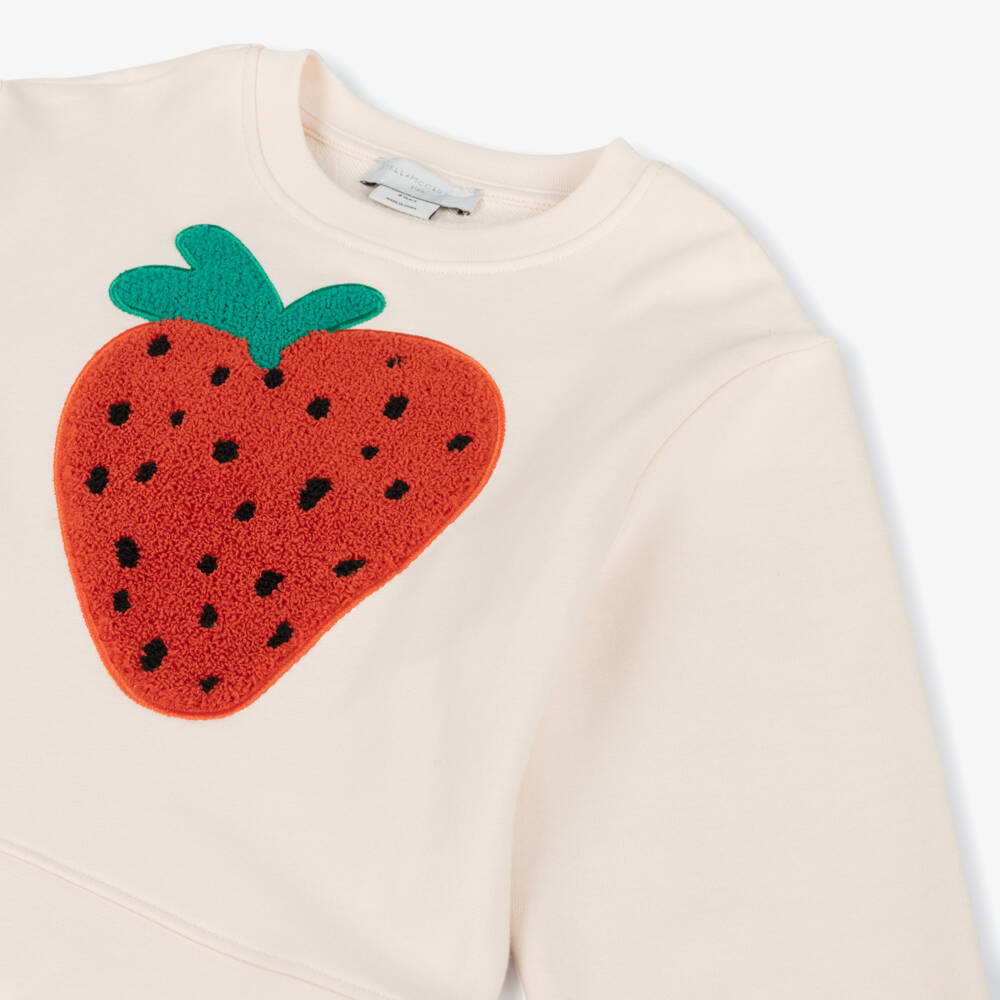 Stella McCartney Kids-Girls Blush Cotton Berry Pullover | Childrensalon Outlet