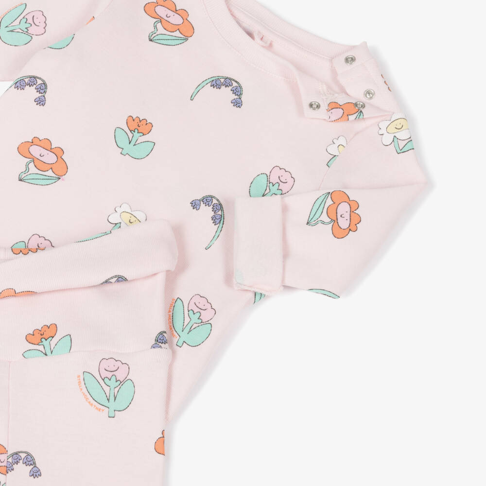 Stella McCartney Kids-Girls Blush Floral Knit Ensemble | Childrensalon Outlet