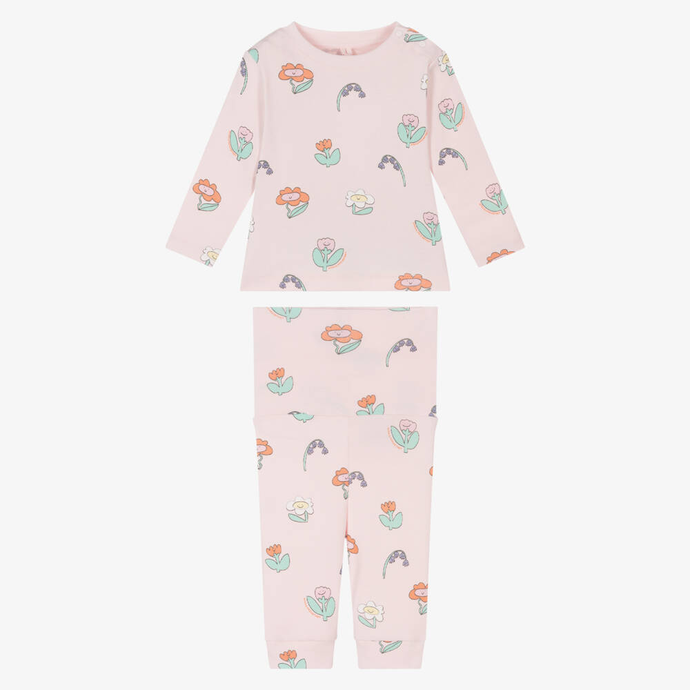 Stella McCartney Kids-Girls Blush Floral Knit Ensemble | Childrensalon Outlet
