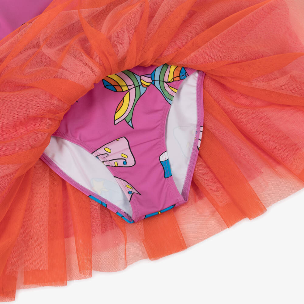 Stella McCartney Kids-Girls Bright Pink Jersey Dress with Bows | Childrensalon Outlet