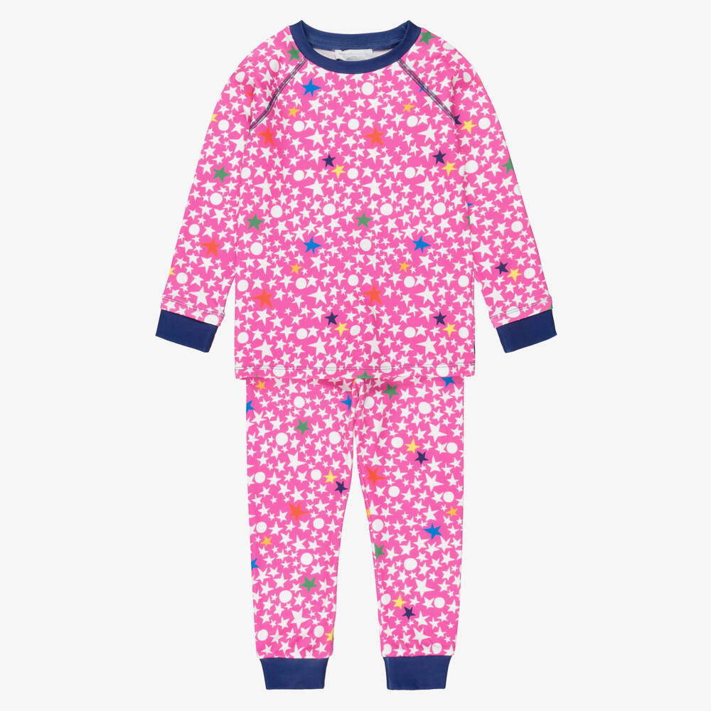 Stella McCartney Kids-Girls Bright Pink Star Print Base Layer Set | Childrensalon Outlet