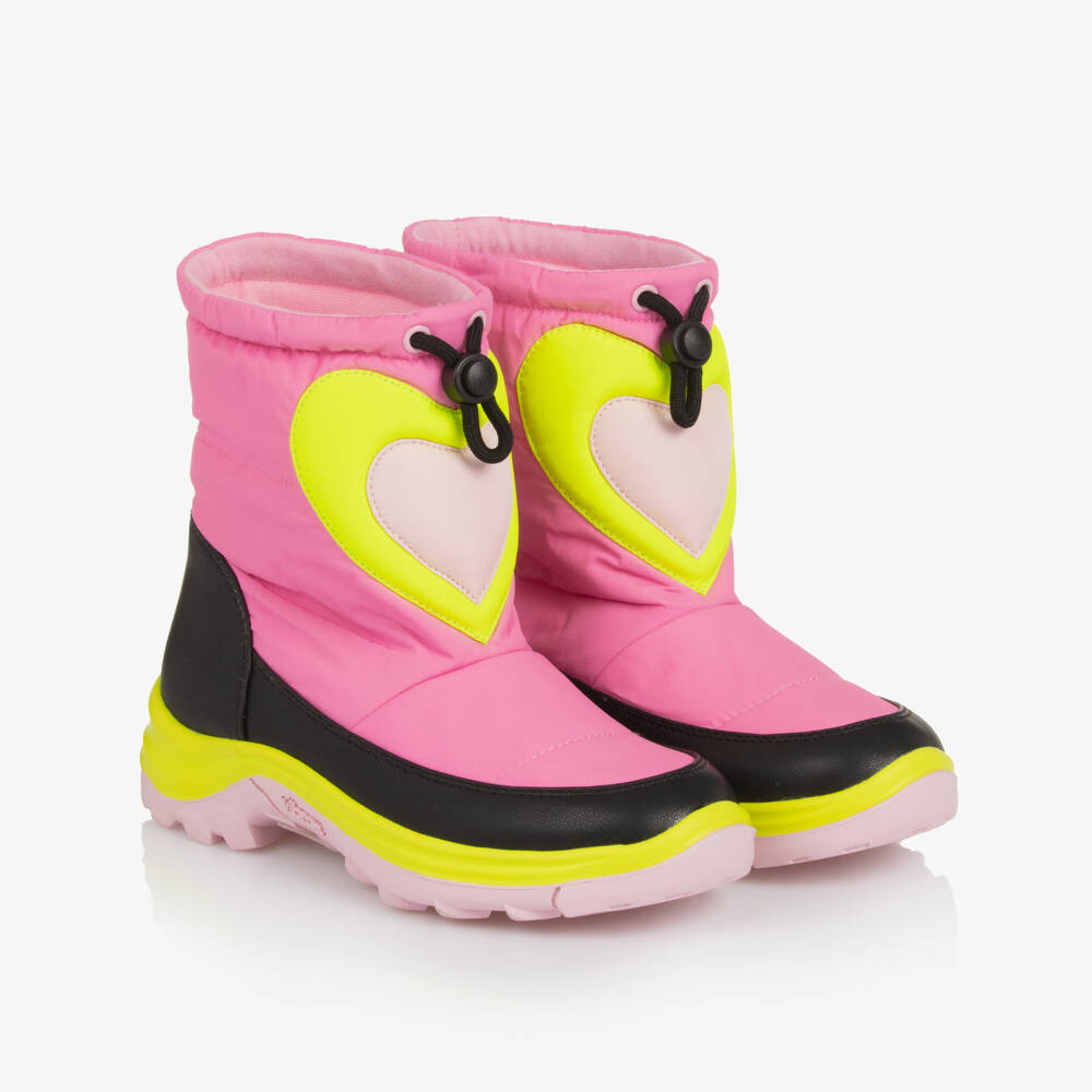 Stella McCartney Kids-Зимние сапоги с розовыми сердечками для девочек | Childrensalon Outlet