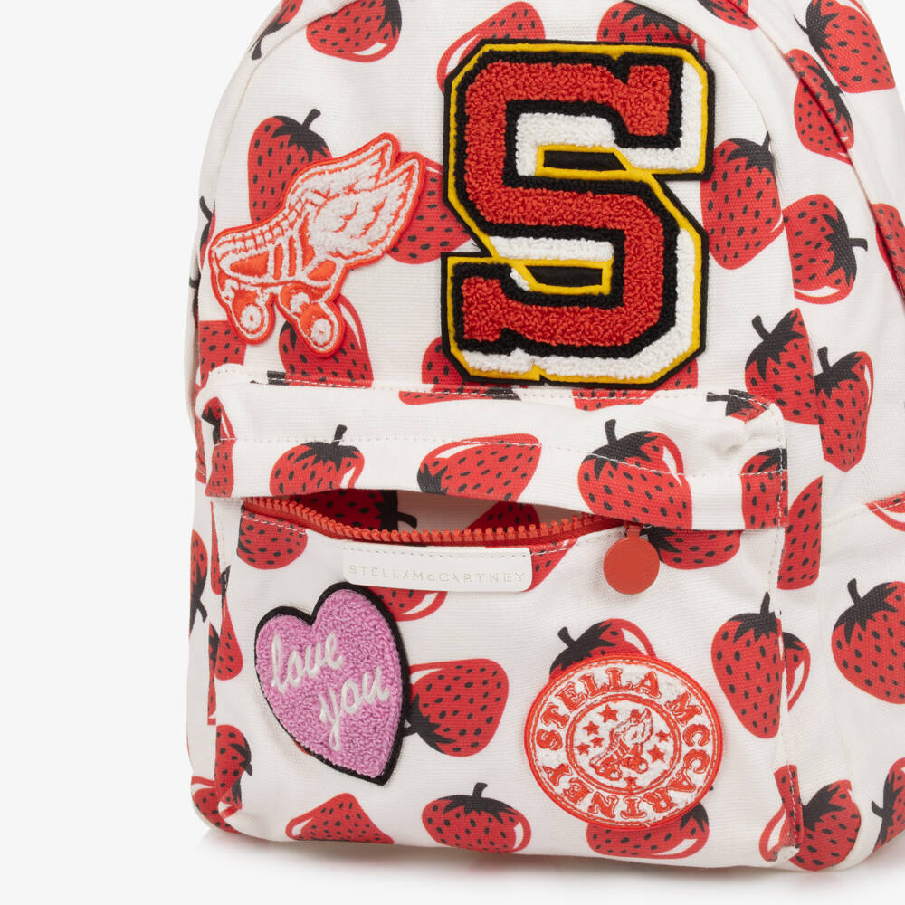 Stella McCartney Kids-Girls Canvas Ivory Berry Backpack | Childrensalon Outlet