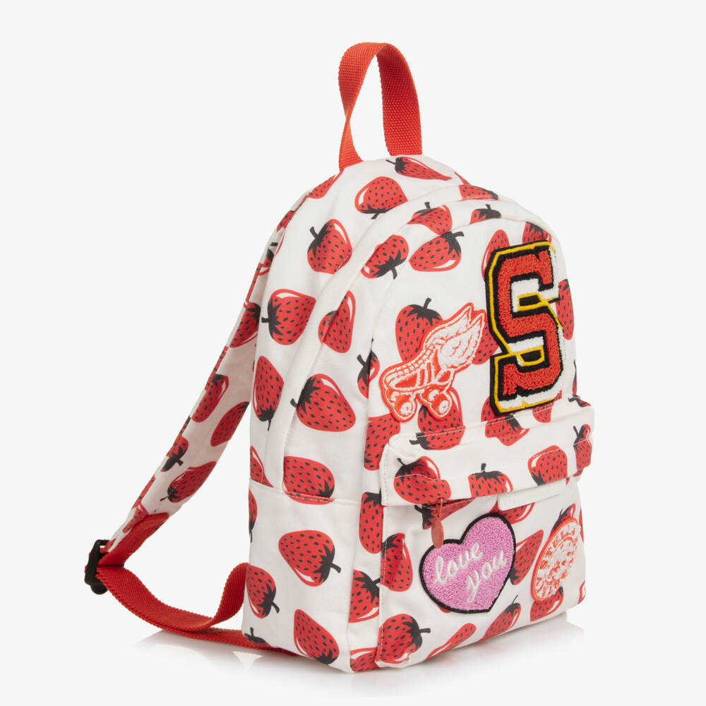 Stella McCartney Kids-Girls Canvas Ivory Berry Backpack | Childrensalon Outlet