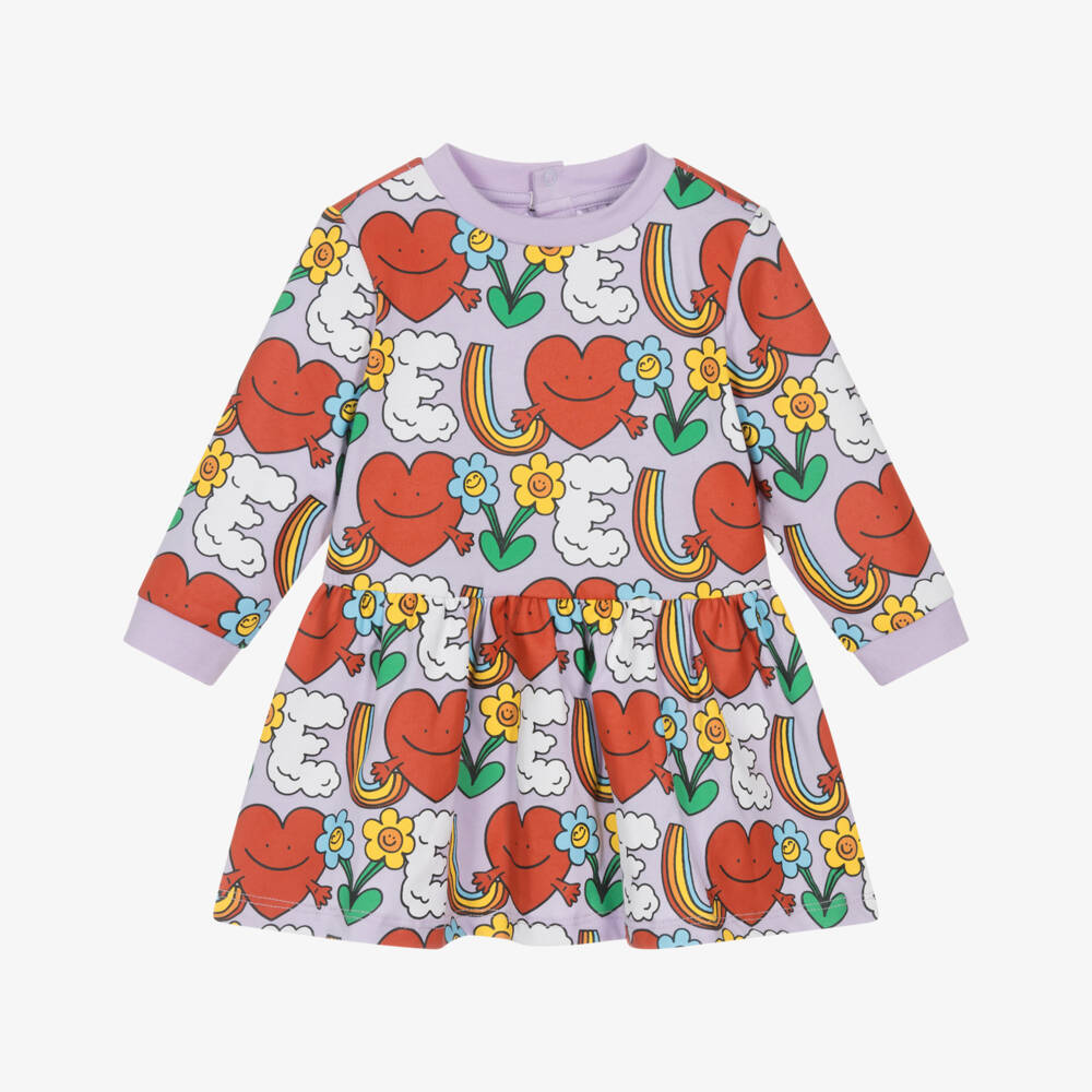 Stella McCartney Kids-Платье из хлопка Веселые Сердца для девочек | Childrensalon Outlet