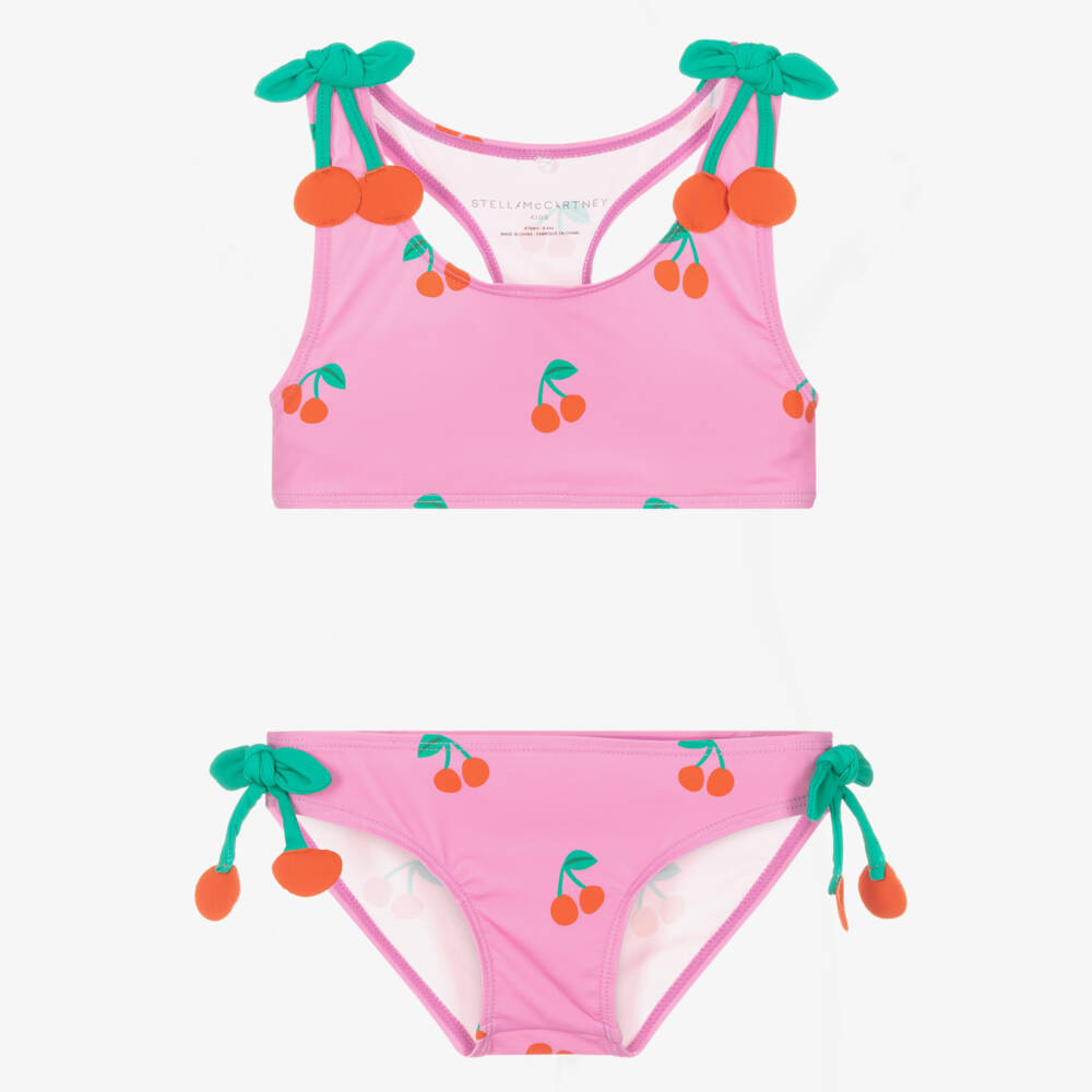 Stella McCartney Kids-Girls Cherry Delight Pink Bikini | Childrensalon Outlet