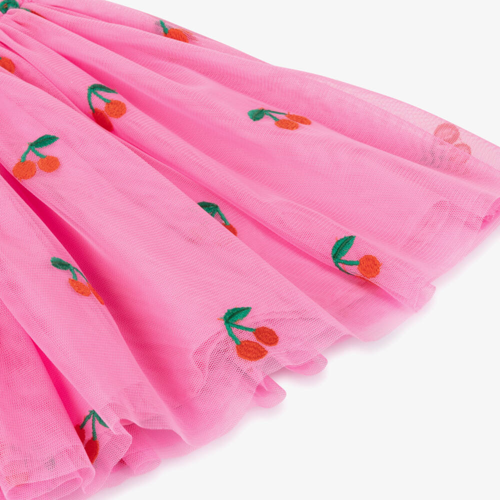 Stella McCartney Kids-Girls Cherry-Embroidered Pink Tulle Skirt | Childrensalon Outlet