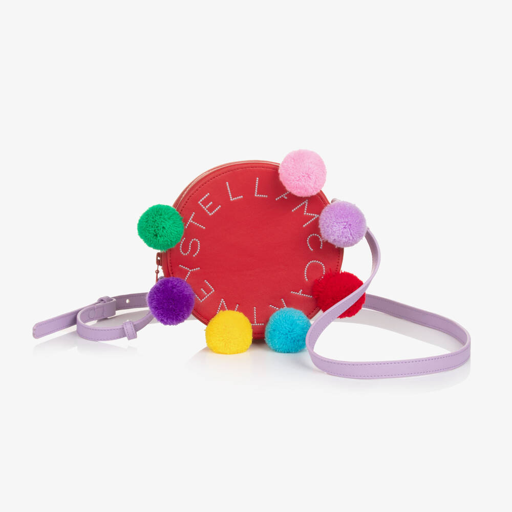 Stella McCartney Kids-Girls Circular Red Pom-Pom Purse | Childrensalon Outlet