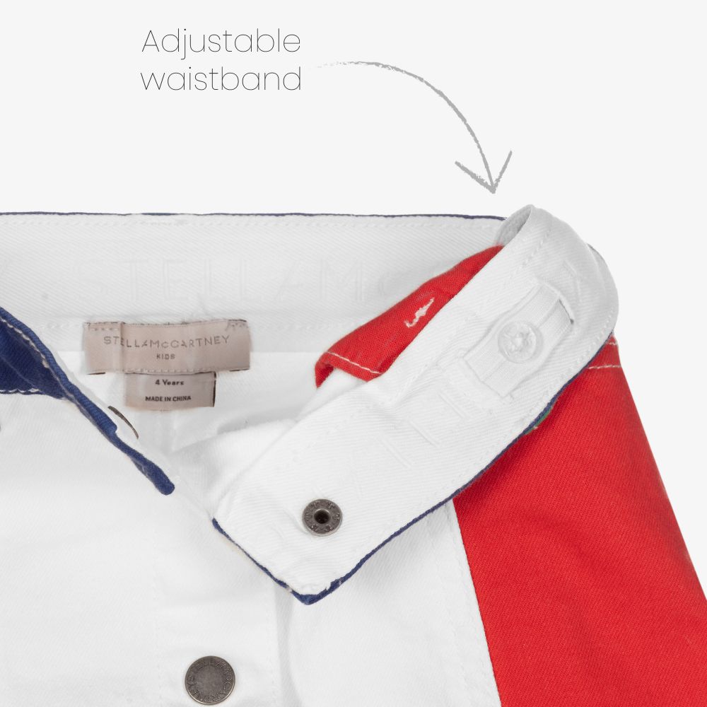 Stella McCartney Kids colour-block denim skirt - White