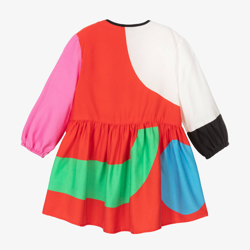 Stella McCartney Kids-Girls Colourblock Logo Dress | Childrensalon Outlet