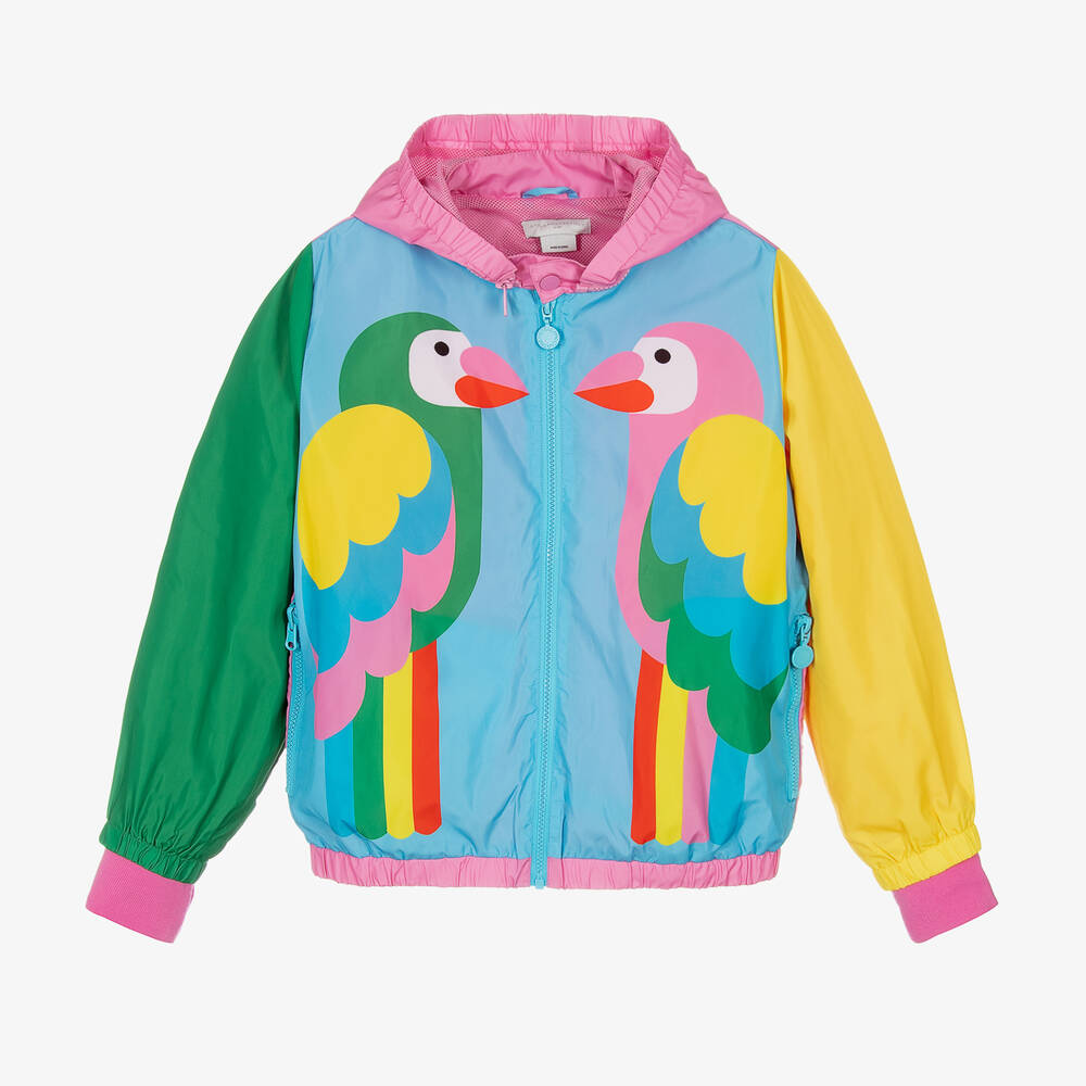 Stella McCartney Kids - Куртка с цветовыми блоками и попугаями | Childrensalon