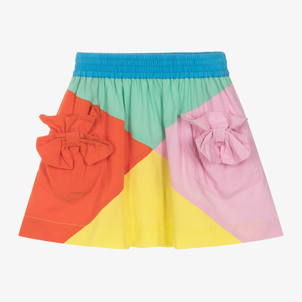 Stella McCartney Kids-تنورة فيسكوز وليوسيل بألوان بلوك | Childrensalon Outlet