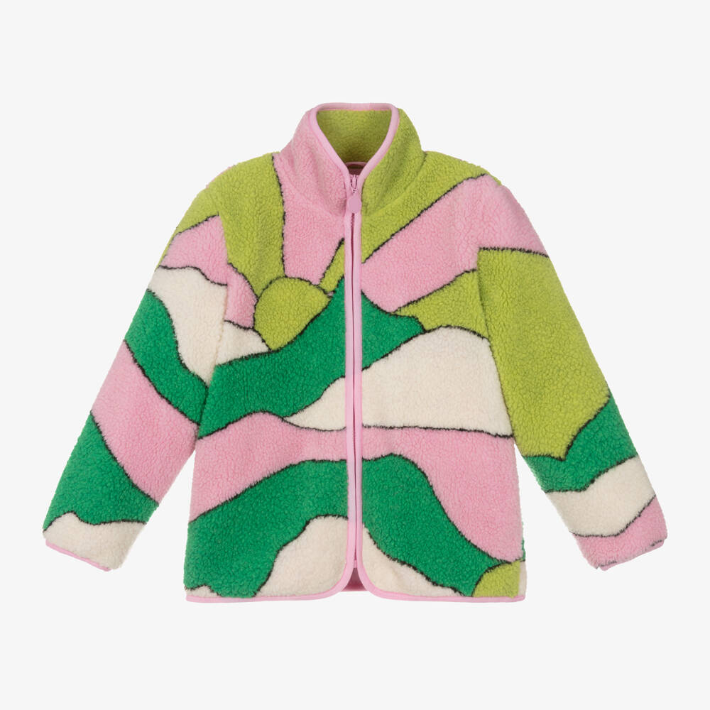 Stella McCartney Kids-جاكيت فليس لون زهري وأخضر للبنات | Childrensalon Outlet