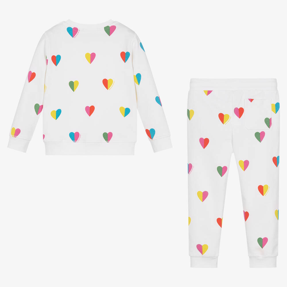 Stella McCartney Kids-Спортивный костюм с разноцветными сердечками | Childrensalon Outlet