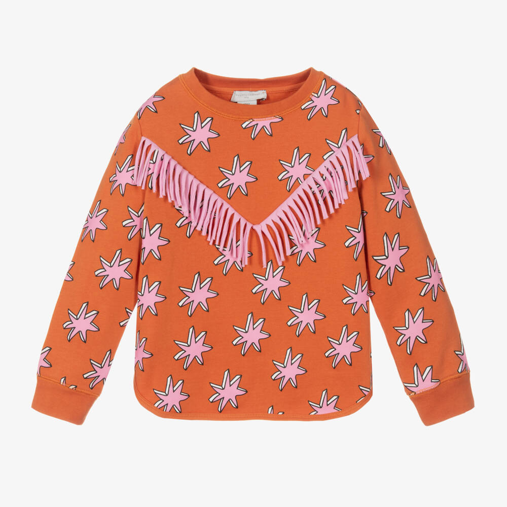 Stella McCartney Kids-Girls Cosmic Star Orange Jumper | Childrensalon Outlet