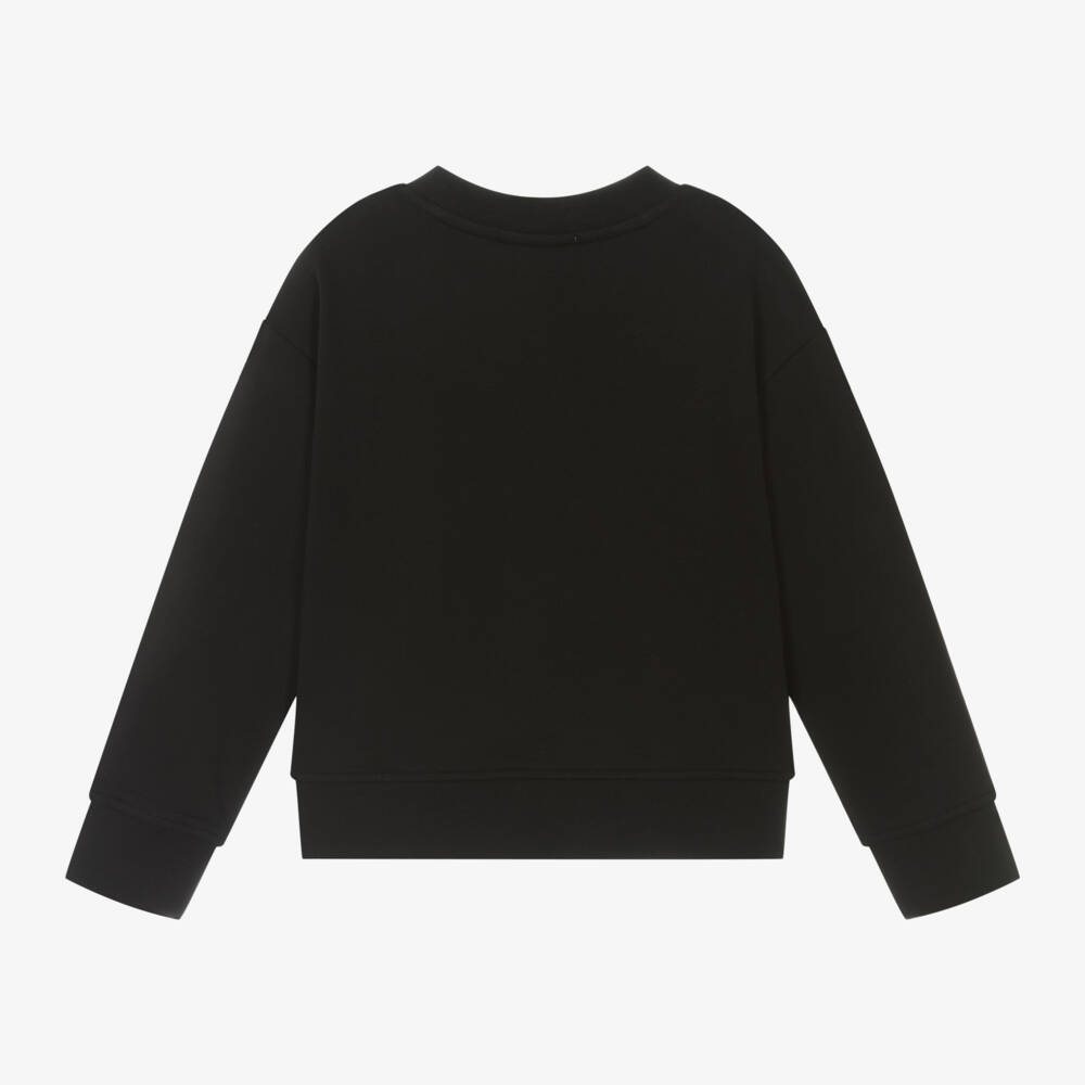 Stella McCartney Kids-Girls Cosy Black Cat Jumper | Childrensalon Outlet
