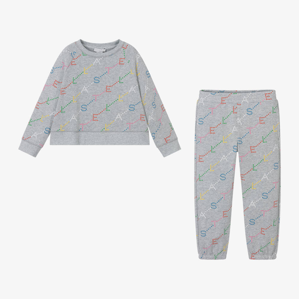 Stella McCartney Kids-Girls Cosy Grey Cotton Set | Childrensalon Outlet