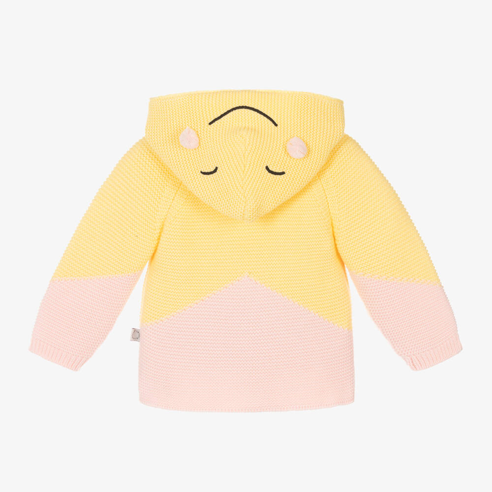 Stella McCartney Kids-Girls Cosy Yellow Knit Hoodie | Childrensalon Outlet