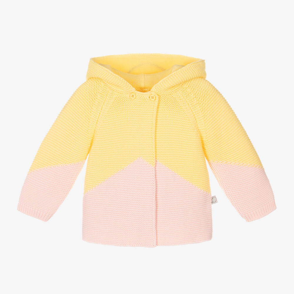 Stella McCartney Kids-Girls Cosy Yellow Knit Hoodie | Childrensalon Outlet