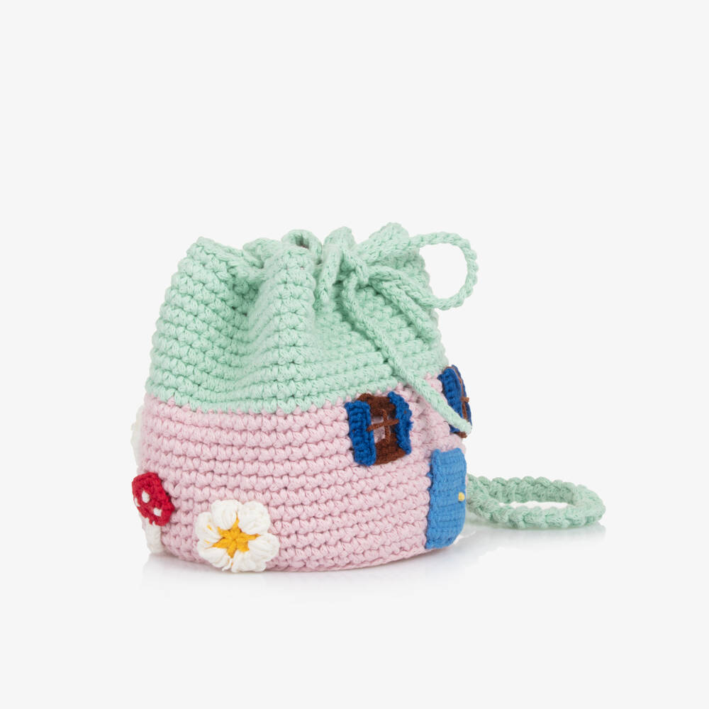 Stella McCartney Kids-Girls Cottage-Inspired Pink Knit Bag | Childrensalon Outlet
