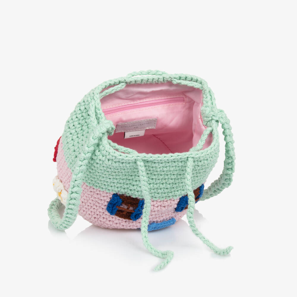 Stella McCartney Kids-Girls Cottage-Inspired Pink Knit Bag | Childrensalon Outlet