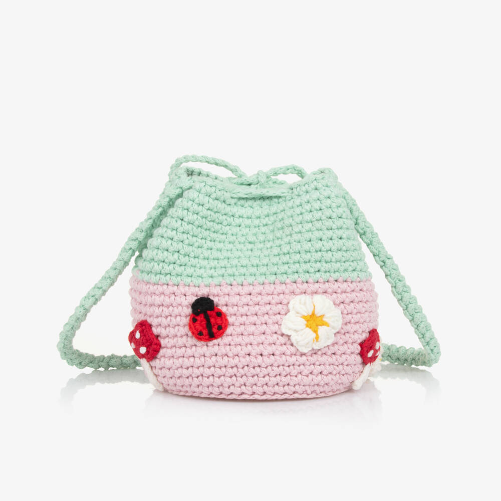 Stella McCartney Kids-Girls Cottage-Inspired Pink Knit Bag | Childrensalon Outlet