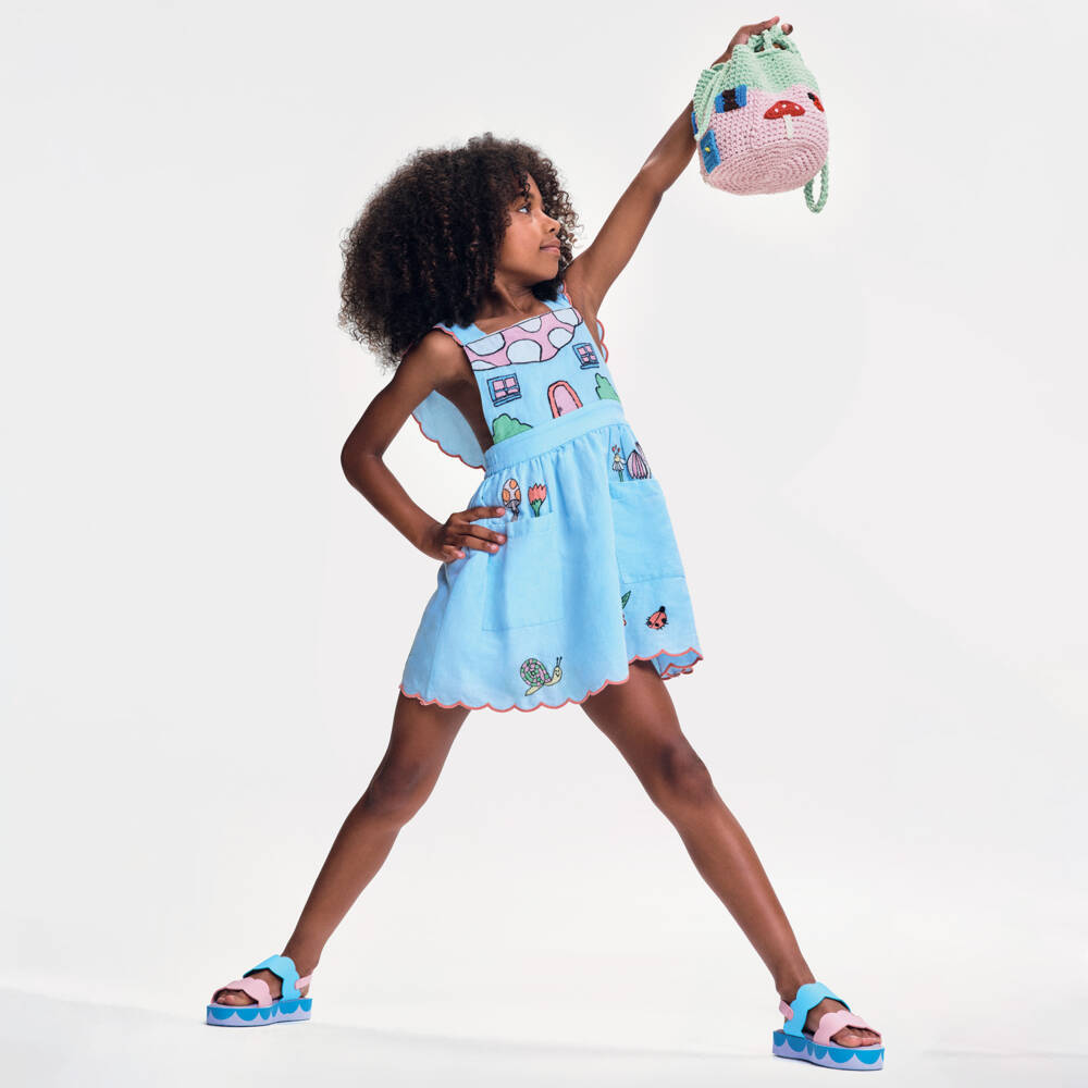 Stella McCartney Kids-Girls Cottage-Inspired Pink Knit Bag | Childrensalon Outlet